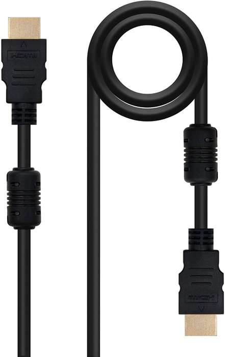Nanocable Cable HDMI V1.4 de 10m Negro con Ferrita y Oro 24K Nanocable Cable HDMI V1.4 de 10m Negro con Ferrita y Oro 24K